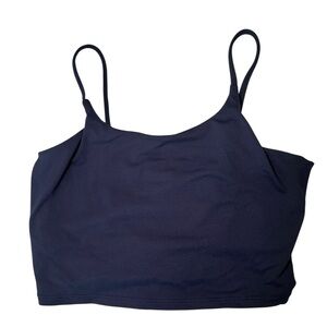 Navy Blue Crop Gym Top Size Large